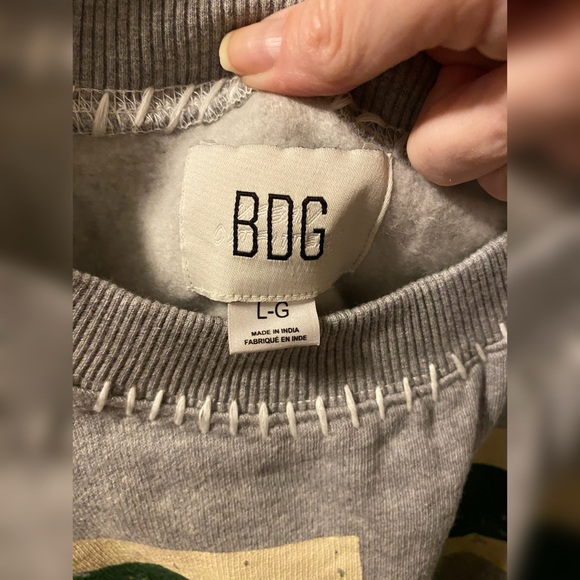 NWT Urban Outfitters BDG Patchwork Bulldog Varsity 76 Sweatshirt | Size L - Picture 7 of 12